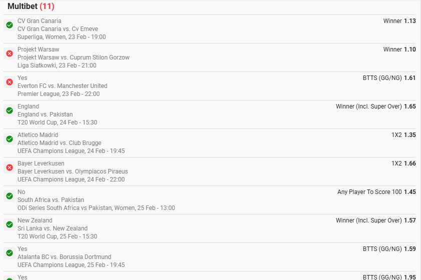 23 February Betway Weekly Betslip with Booking code